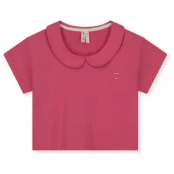 T-shirt Col Claudine Coton Bio | Rose fuschia