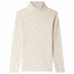 T-shirt Col Roulé Tahiti Cerises Coton Bio | Ecru