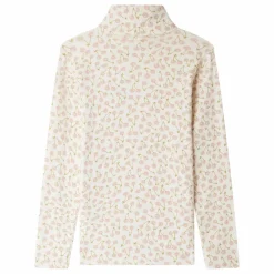 T-shirt Col Roulé Tahiti Cerises Coton Bio | Ecru