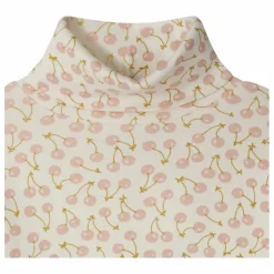 T-shirt Col Roulé Tahiti Cerises Coton Bio | Ecru
