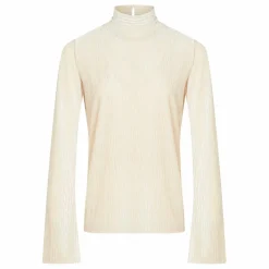 T-shirt Col Roulé Velours | Ivoire