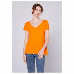T-shirt Col V Jacksonville | Orange