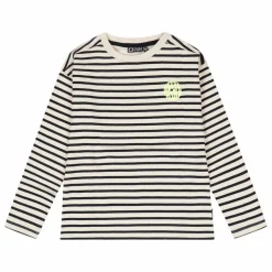 T-shirt Concrete Rayé Coton Bio | Bleu nuit