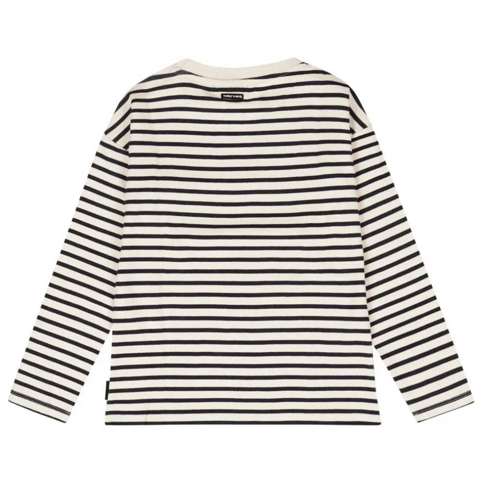T-shirt Concrete Rayé Coton Bio | Bleu nuit