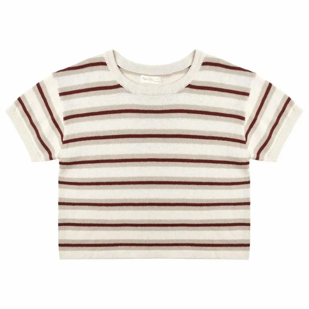 T-shirt Crop Top Maille | Stone