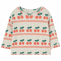T-shirt Côtelé Cerises Coton Bio Bébé | Crème