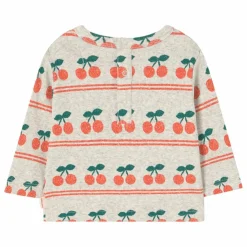 T-shirt Côtelé Cerises Coton Bio Bébé | Crème