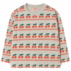 T-shirt Côtelé Cerises Coton Bio | Crème