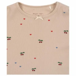 T-shirt Côtelé Ella Cerises Coton Bio | Vieux Rose
