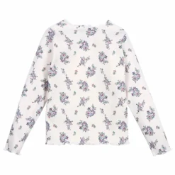 T-shirt Côtelé Fleuri | Beige