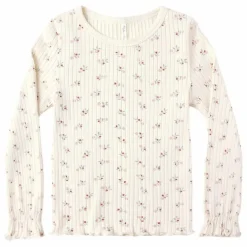 T-shirt Côtelé Fleuri | Ecru