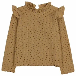 T-shirt Côtelé Fleuri | Ocre