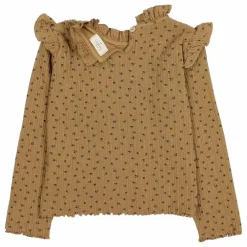 T-shirt Côtelé Fleuri | Ocre