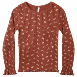 T-shirt Côtelé Fleuri | Rouille
