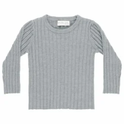 T-shirt Côtelé Maille | Bleu gris