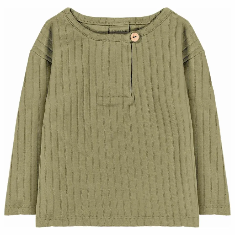 T-shirt Côtelé Orso Coton Bio | Vert kaki clair