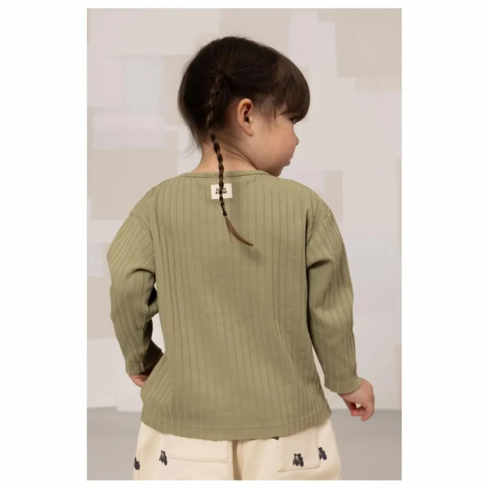 T-shirt Côtelé Orso Coton Bio | Vert kaki clair