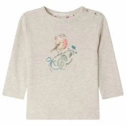 T-shirt Côtelé Tahsina Coton Bio | Beige chiné