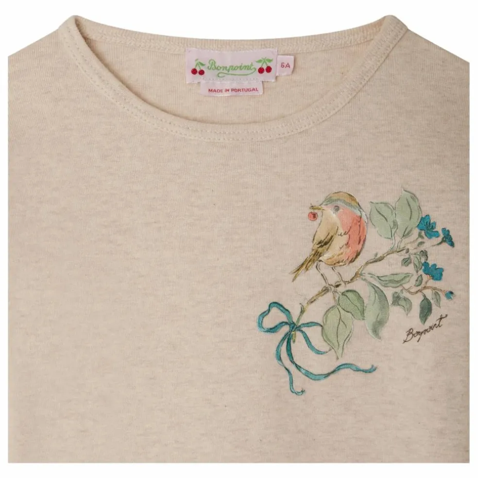 T-shirt Côtelé Tidjiane Coton Bio | Beige chiné