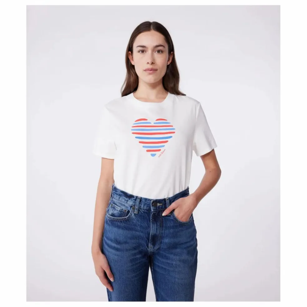 T-Shirt Cœur Jersey Léger Bio | Blanc