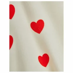 T-shirt Cœurs Velours Coton Bio | Blanc