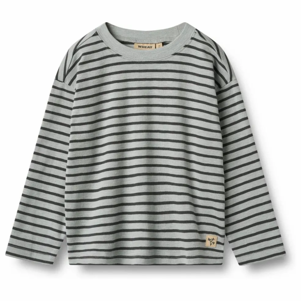 T-shirt Dallas Rayé Coton Bio | Bleu Clair