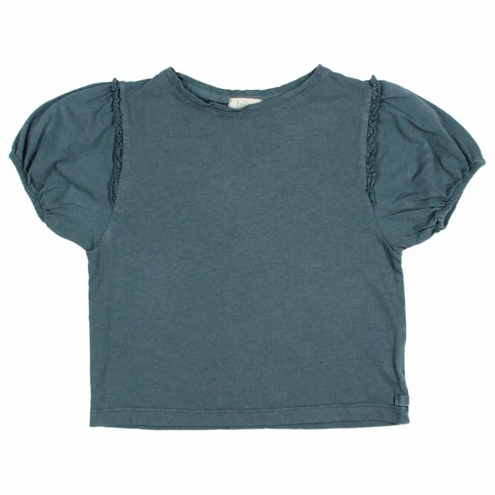T-shirt Dentelle Lin | Bleu canard