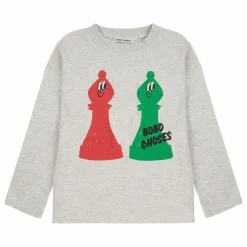 T-shirt Echecs Coton Bio | Gris chiné