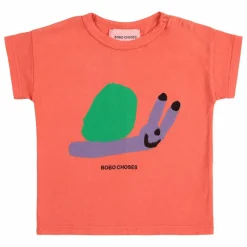 T-Shirt Escargot Coton Bio | Orange sanguine
