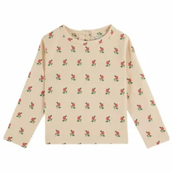 T-shirt Fleuri Coton Bio | Ecru