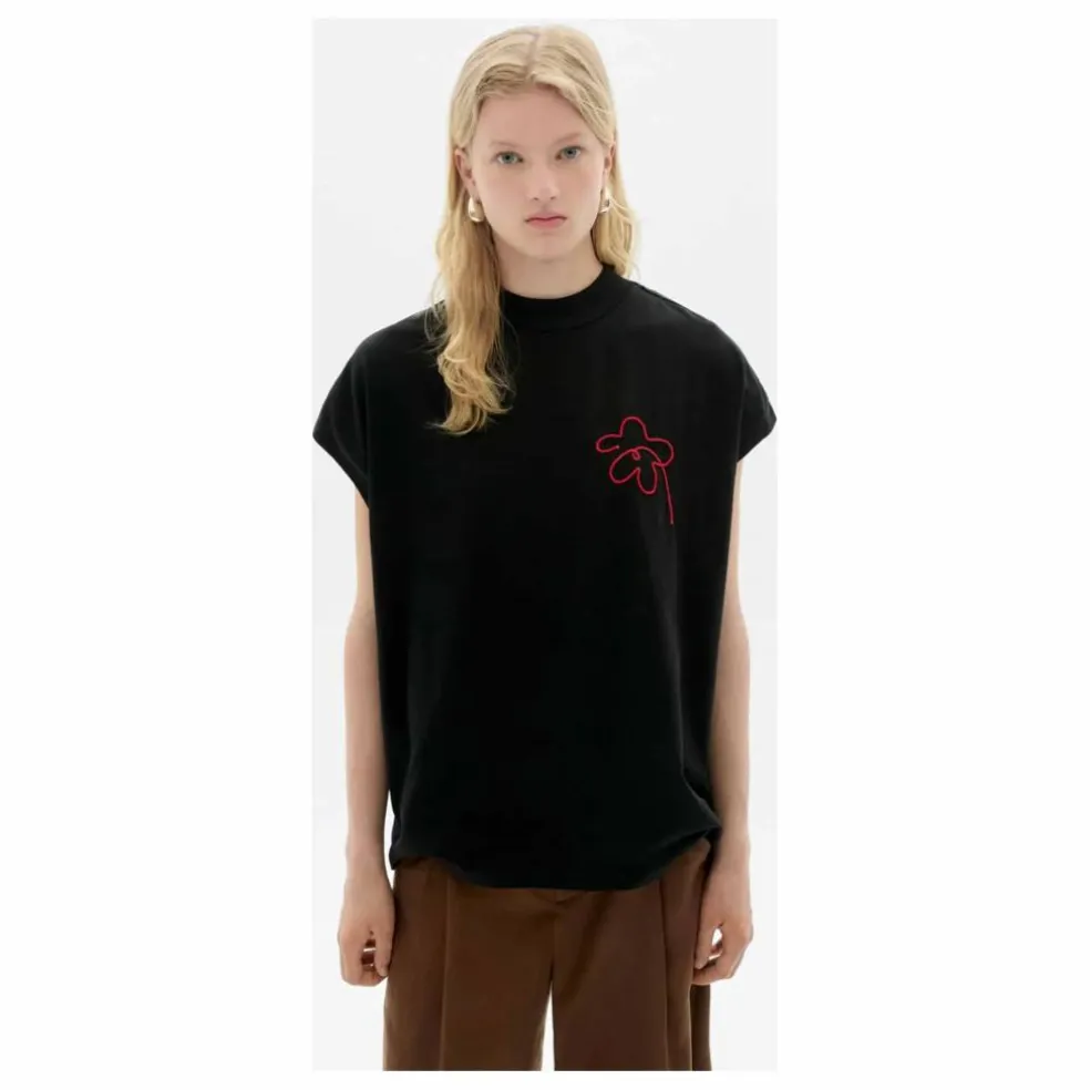 T-shirt Flower Cord Volta Coton Bio | Noir