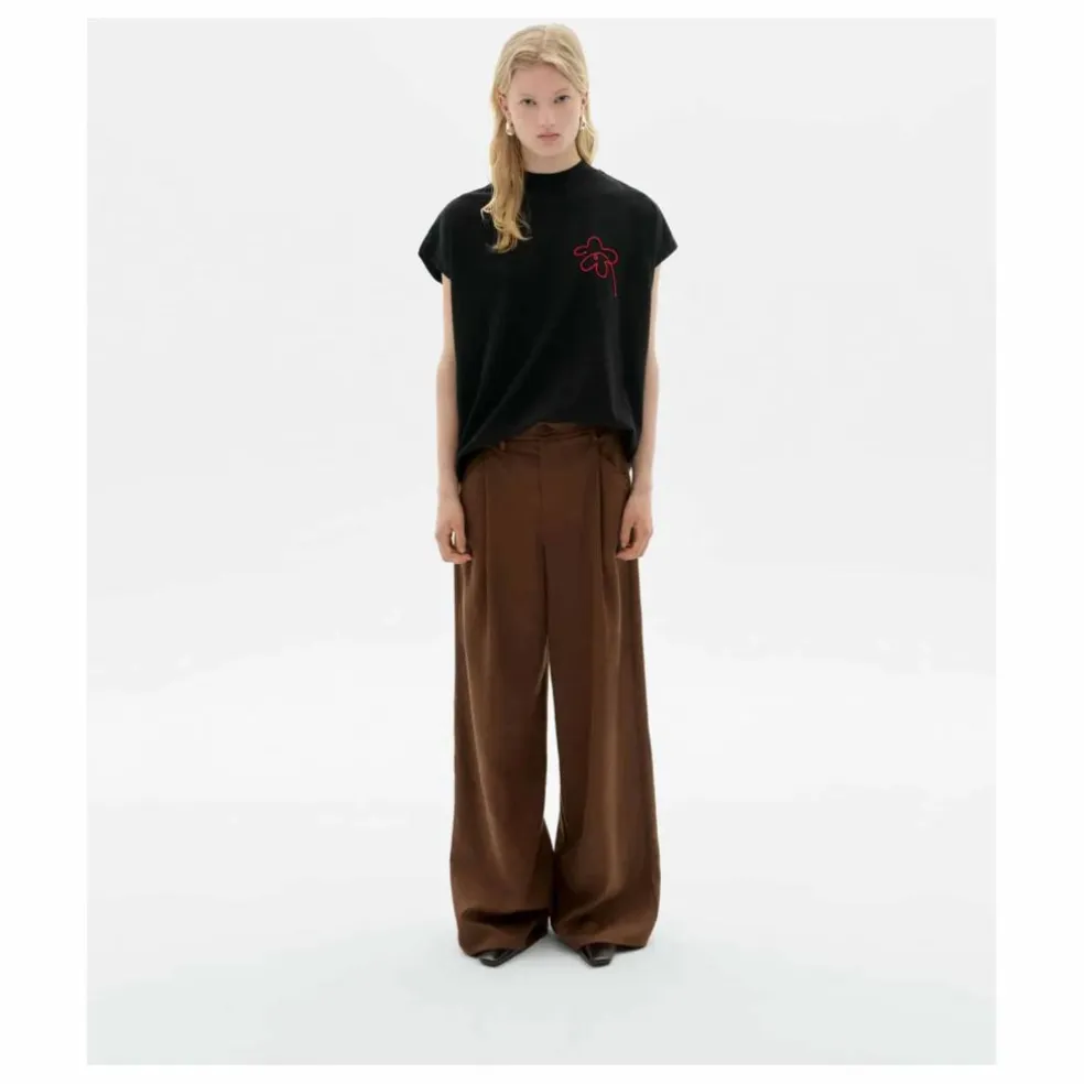 T-shirt Flower Cord Volta Coton Bio | Noir