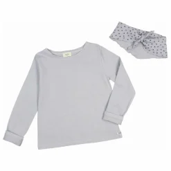T-shirt Foulard Gaze de Coton Bio | Bleu gris