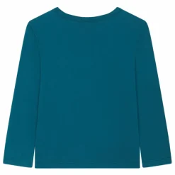 T-Shirt Garçon Manches Longues Coton Bio | Vert canard