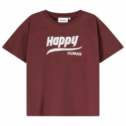 T-shirt Happy Human Coton Bio | Bordeaux