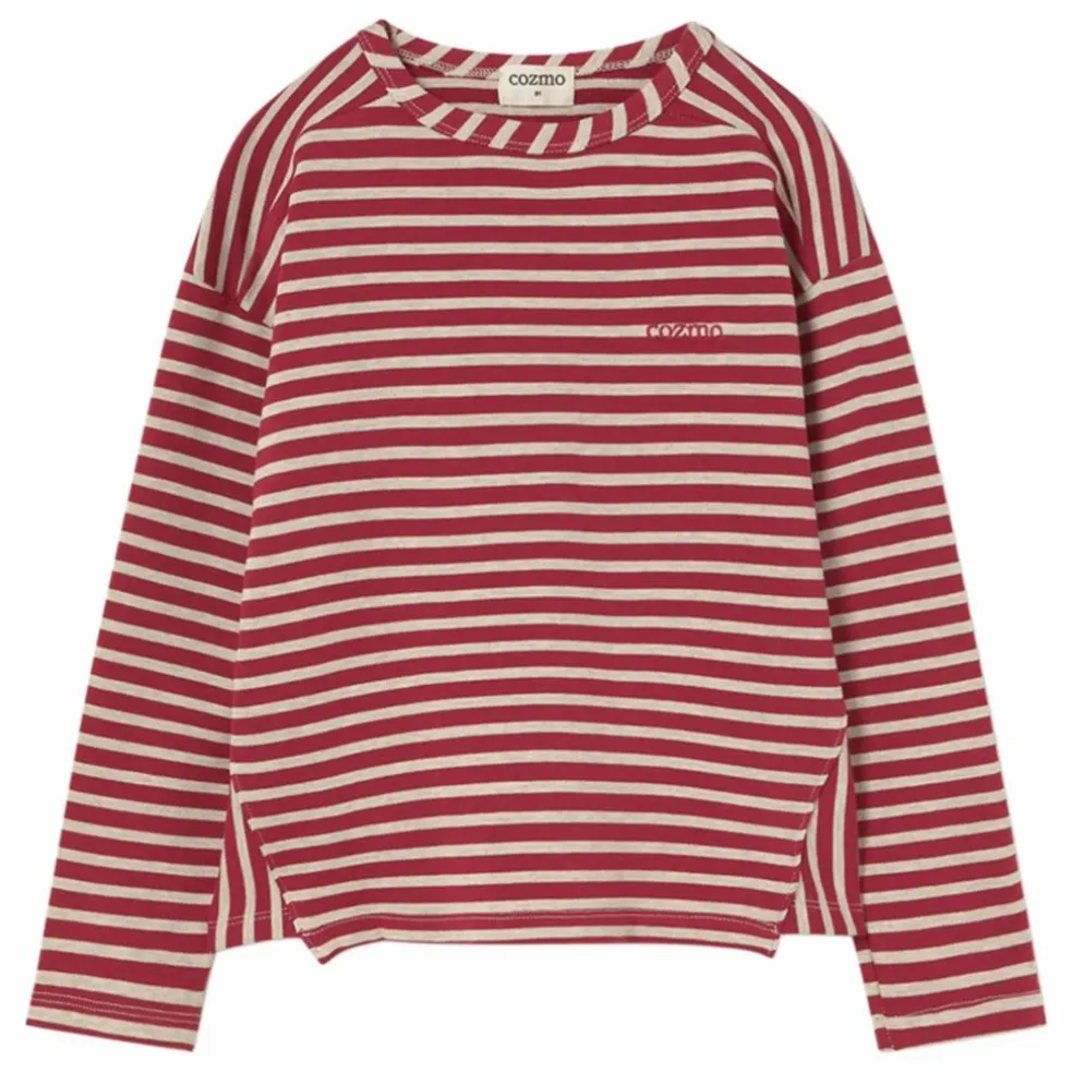 T-shirt Joel Rayures Coton Bio | Bordeaux