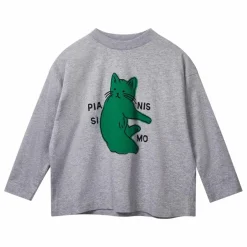 T-shirt Kukka Chat Coton Bio | Gris chiné