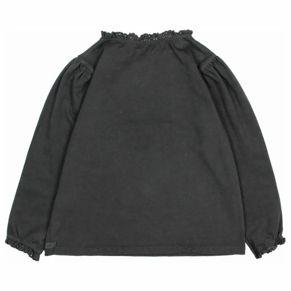 T-shirt Lace Coton Bio | Gris anthracite