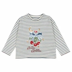 T-shirt Lin Rayé Coton Bio | Ecru