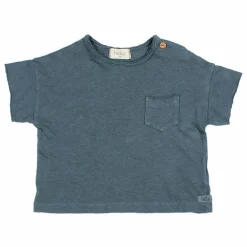 T-shirt Manches Courtes Lin | Bleu canard