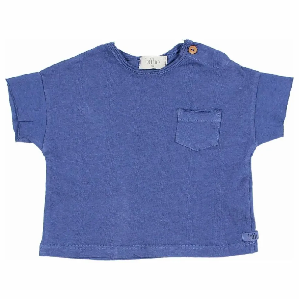T-shirt Manches Courtes Lin | Bleu indigo