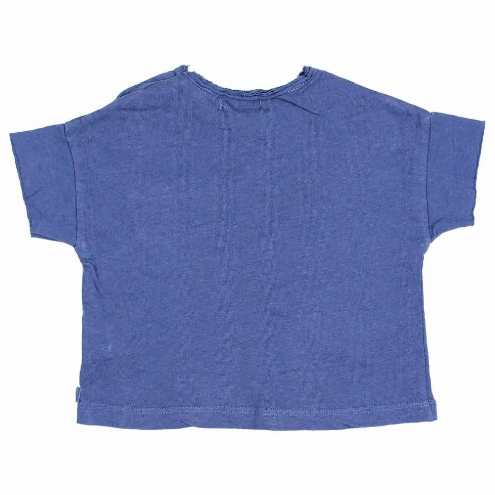 T-shirt Manches Courtes Lin | Bleu indigo