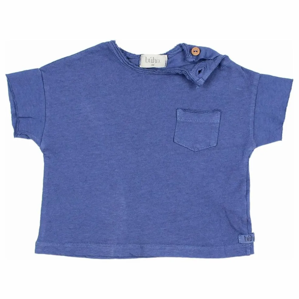 T-shirt Manches Courtes Lin | Bleu indigo