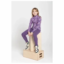 T-shirt Manches Longue Col roulé imprimé fleuris | Violet
