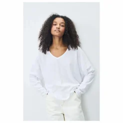 T-shirt Manches Longues Col V Sonoma | Blanc