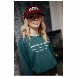 T-shirt Manches Longues Main Character Coton Bio | Vert foncé