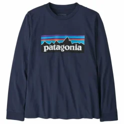T-shirt Manches Longues P-6 Logo Coton Bio | Bleu marine