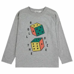 T-shirt Manches Longues Roll The Dice Coton Bio | Gris chiné