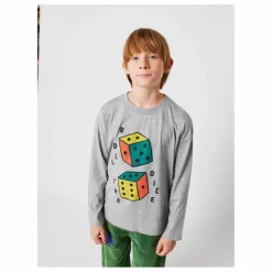 T-shirt Manches Longues Roll The Dice Coton Bio | Gris chiné