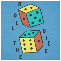 T-shirt Manches Longues Roll The Dice Coton Bio | Bleu azur